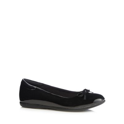 Debenhams Girls' black patent slip-on shoes